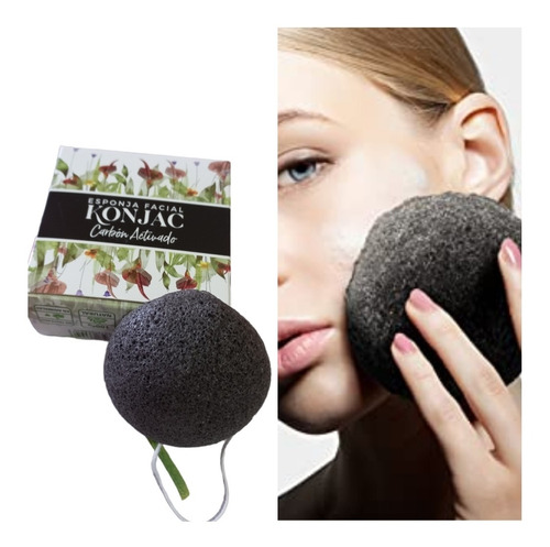 Esponja Facial Konjac Con Carbon Activado 