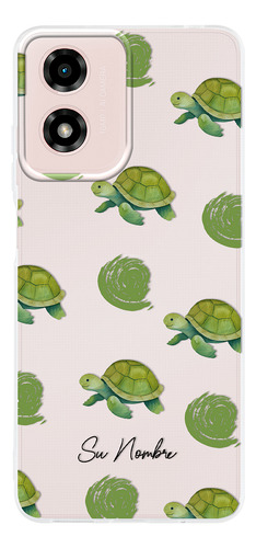 Funda Para Motorola Para Mujer Patrón Tortugas Con Tu Nombre