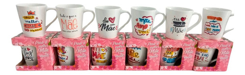 Kit 12 Canecas 250ml Personalizada Tema Mãe No Atacado