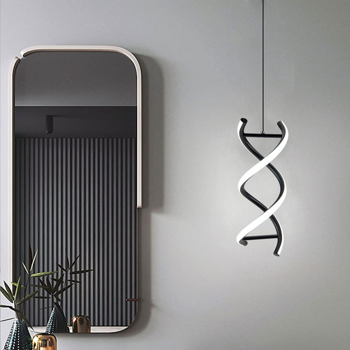 Lámpara Colgante Led Espiral 15w Luz Fría Moderna Ajustable
