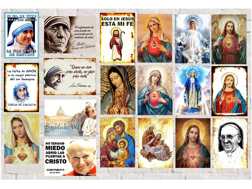 Cartel Chapa 20x15 Cm - Papa Francisco - Religion Iglesia Papa Francisco