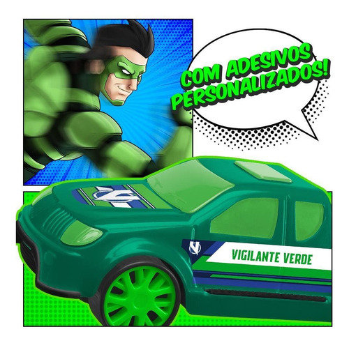 Imagem 3 de 5 de Carrinho Pickup Vigilante Verde Brinquedo Menino Mielle