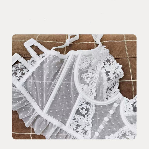 Conjunto De Ropa Interior Transpirable De Encaje Francés