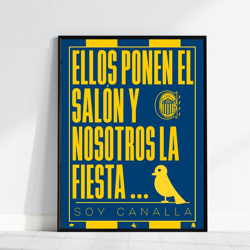 Cuadro Futbol Rosario Central Ideal Regalo Frase Pajarito 