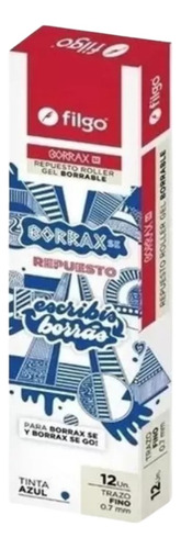 Repuesto Tanque Filgo Lapicera Borrable Borrax Se Caja X 12u