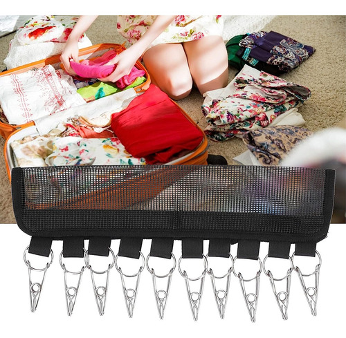 Pinza De Ropa Portátil Plegable Con 10 Clips Para Bolsas Color Fix