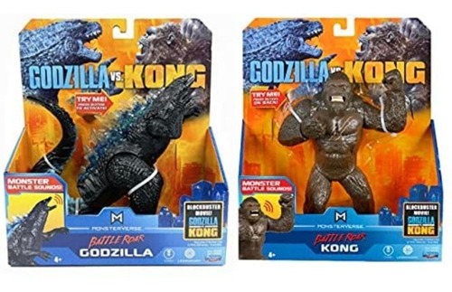 Godzilla Y Kong Monsterverse Figura 18cm Sonidos Battle Roar