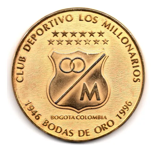 Club Deportivo Millonarios Medalla Bodas De Oro 1946 - 1996 (Usado)