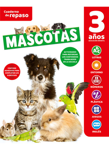 Cuaderno Tematico Luminiscente 3 Años Mascotas