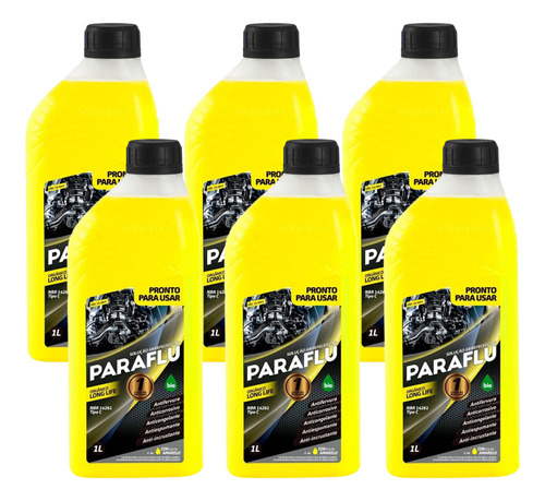 Kit 6l Aditivo Radiador Amarelo Pronto Para Uso L200 Triton