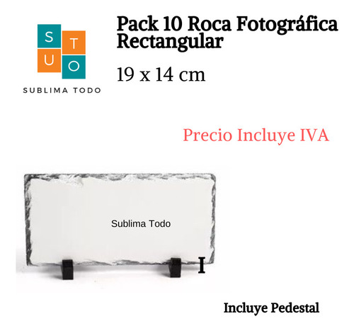 Pack 10 Roca Fotografica Rectangular 19x14 Para Sublimacion