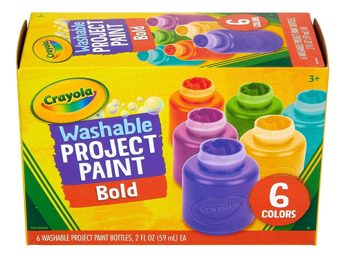 Pinturas Lavable Para Niños 6 Un, Colores Llamativos