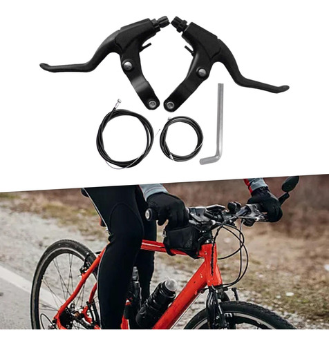 Palanca De Freno De Bicicleta Con Juego De Cables De Negro