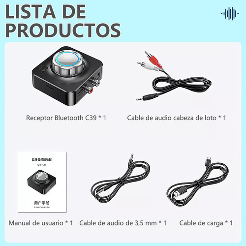 Receptor Audio Estéreo Bluetooth 5.0 3d C/toma Aux De 3.5mm