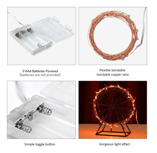 Ariceleo Mini Halloween Fairy Lights Battery Operate, 2 P...