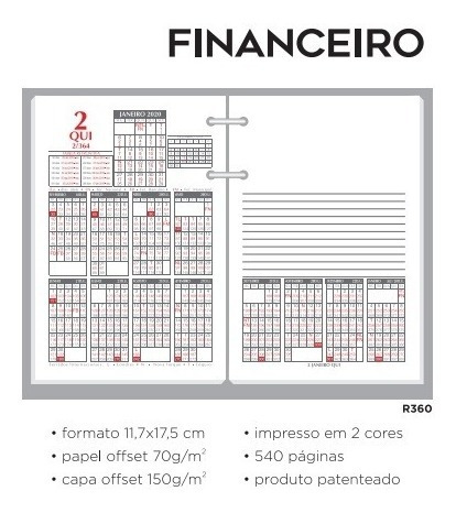 Imagem 3 de 3 de Agenda Redoma Financeira 2022 R360 - Refil