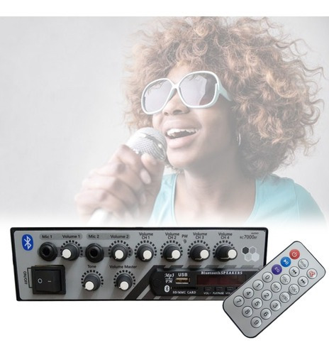 Amplificador Som Ambiente 500 Watts Blue 4 Canais Lsa7000.4bt