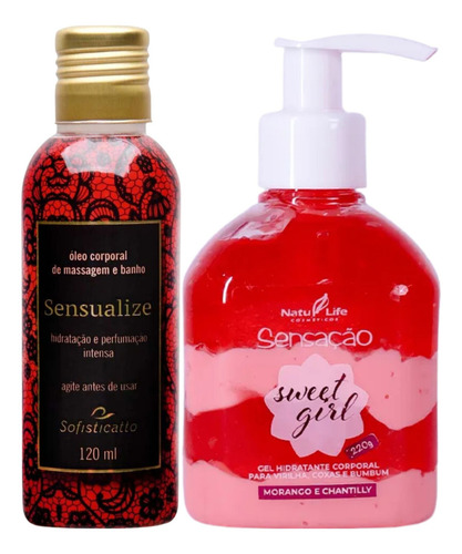 Hidratação Corporal Perfumada Óleo + Gel Hidratante Fragrância Suave