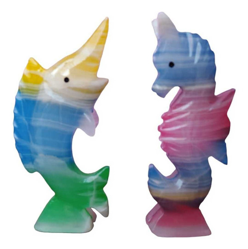 2 Figuras De Onix Peces Del Mar (Usado)