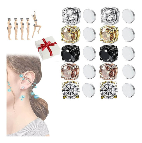 5pair Pendientes De Germanio Magnetology Lymphatic Adelgazar