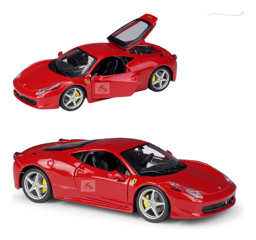 Carrinho Miniatura Em Metal Ferrari 458 1/24 18cm Top