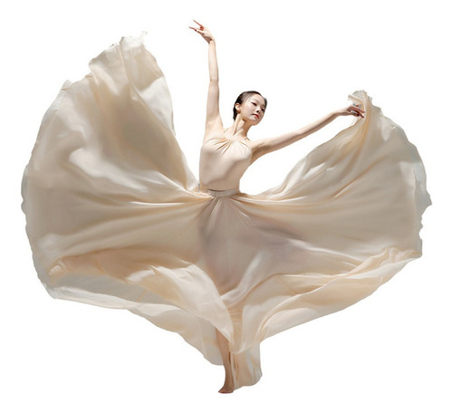 Falda Largo Doble Capa Gasa Disfraces Traje De Baile [u]