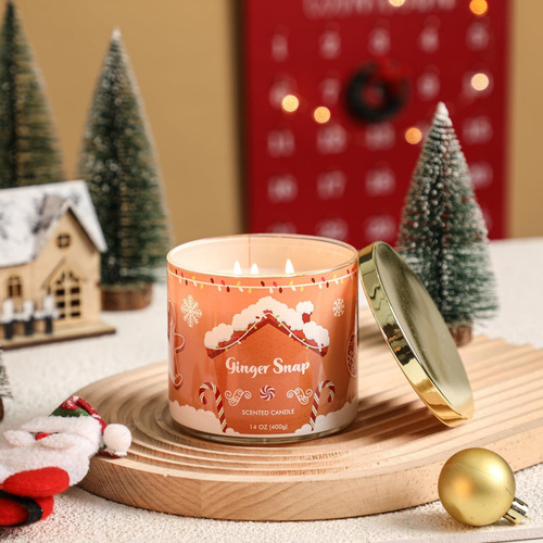 Vela De Navidad, Vela Perfumada Con Pan De Jengibre, Vela Pe