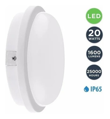 Plafón Exterior Blanco 20w Lumenac De Aplicar