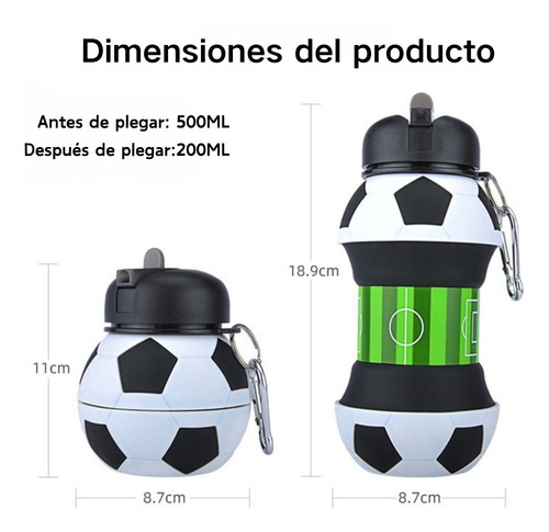 Botella Plegable De Silicona Para Fútbol Portátil Y Antiderr Blanco Fútbol