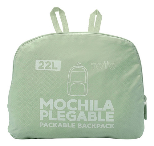 Totto Mochila Plegable Ultraliviana Porta Laptop 15.4 | Viaje - Escuela - Oficina | 22 Litros Syncro241 Verde Lisa