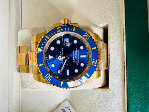 Reloj Rolex Submariner Dorado/azul Fullset Para Hombre Dorado Azul. Azul (Usado)