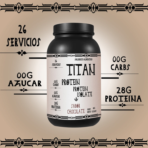Proteina Whey Isolatada 1kg Titan Suplement Varios Sabores Chocolate