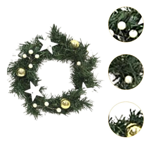 Corona De Hojas De Pino Artificiales Para 20 Cm X 5 Cm