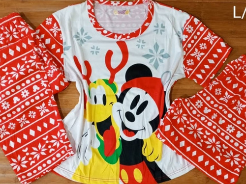 Pijama De Navidad 3 Piezas (camisa, Mono Y Short ) L/xl