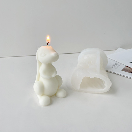 Molde De Silicona Para Velas Con Forma De Conejo Y Orejas La