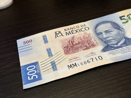 Billete 500 Pesos Colección Hilo Dinámico Azul Banda (Usado)