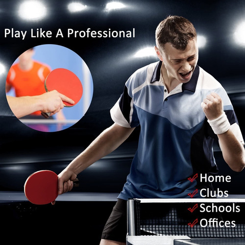 Imagen 4 de 5 de Juego De 2 Raquetas De Ping Pong Con 3 Pelotas Y Estuche