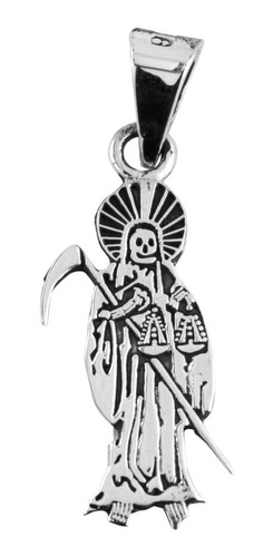 Dije De Plata Santa Muerte Mediana Troquelada