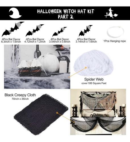 Linaye Halloween Witch Hat Xxl Kit - 12 Pc Sombreros De Bruj