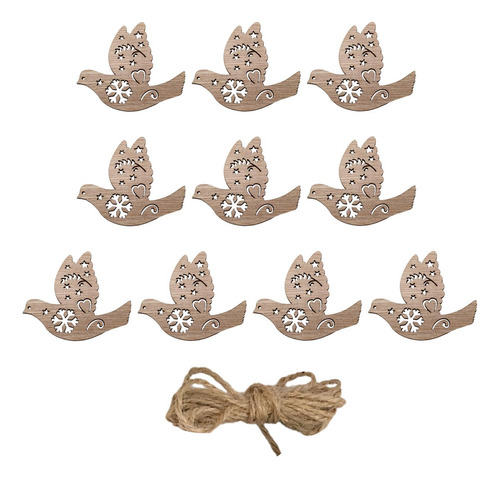 6 X 10 Piezas De Rodajas De Madera De Navidad, Recortes