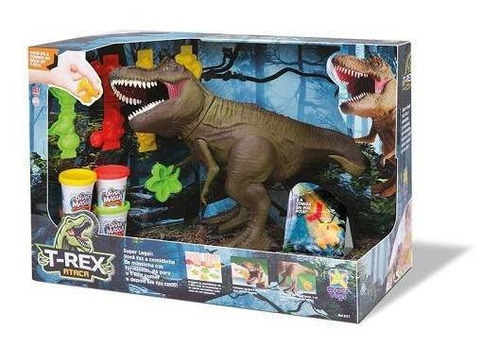 Dinossauro T-rex Ataca Come E Faz Caquinha Com Massinha