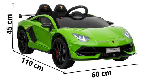 Carrinho Elétrico Infantil Lamborghini Svj Verde 12v Som Luz