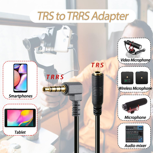 // Adaptador De Micrófono De Cocomk Trs Hembra A Trrs