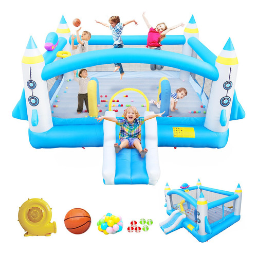 Hbrr Bouncer Inflable Con Soplador, Tobogan De Castillo De S