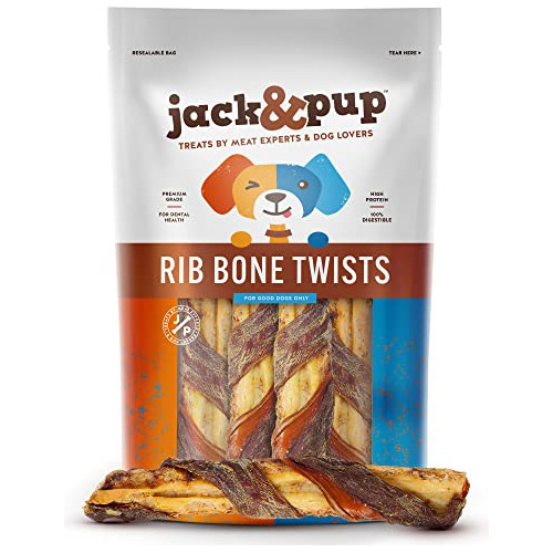 Jack&pup Twist Beef Rib Bones For Dogs, 7  Beef Rib Bon...