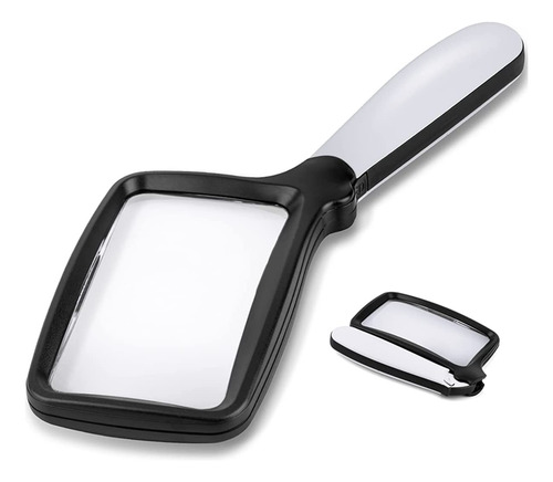 Lupa De Mano Plegable Con Luz, 3x Lupa De Lectura Rectangula