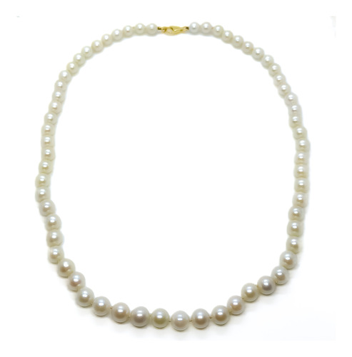 Cadena Collar Perlas 8,5m Cultivadas Naturales Oro 18k 58 Cm