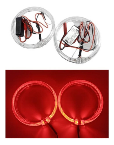 X2 Anillos Luz Led Circular Universal Ojos Ángel Rojo
