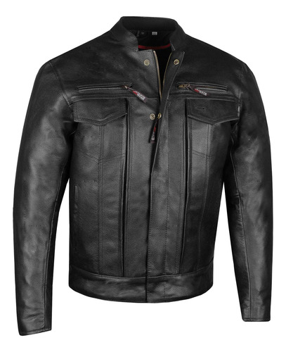 Chaqueta De Motocicleta De Cuero De Bufalo Natural De Alta C