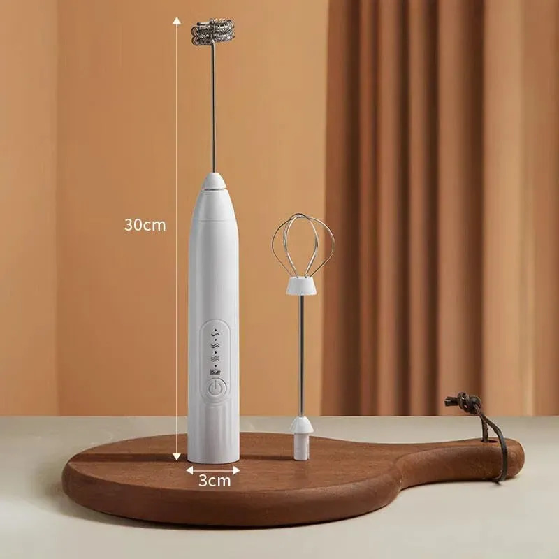Espumador de Leite Elétrico Portátil USB com 3 Velocidades para Café e Cappuccino